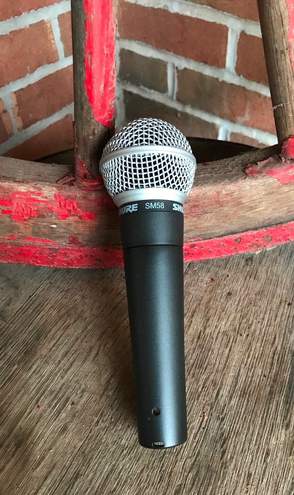 vintage Shure SM58 cardioid dynamic vocal microphone