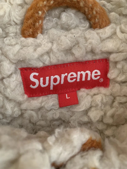 Supreme Plaid Shearling Bomber Jacket FW17 Size Large Wool Coat