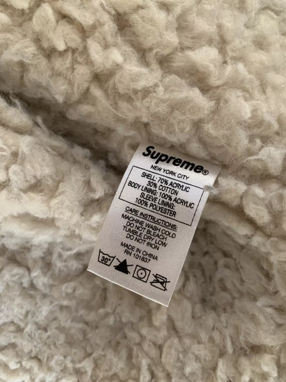 Supreme Plaid Shearling Bomber Jacket FW17 Size Large Wool Coat