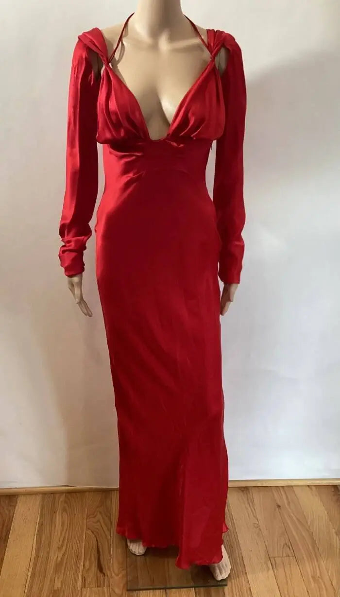 Gucci by Tom Ford Vintage Rare Silk Red Gown