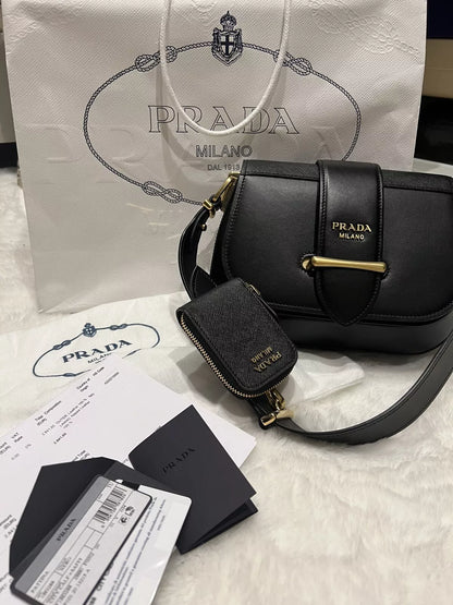 Prada Leather Messenger Shoulder Bag