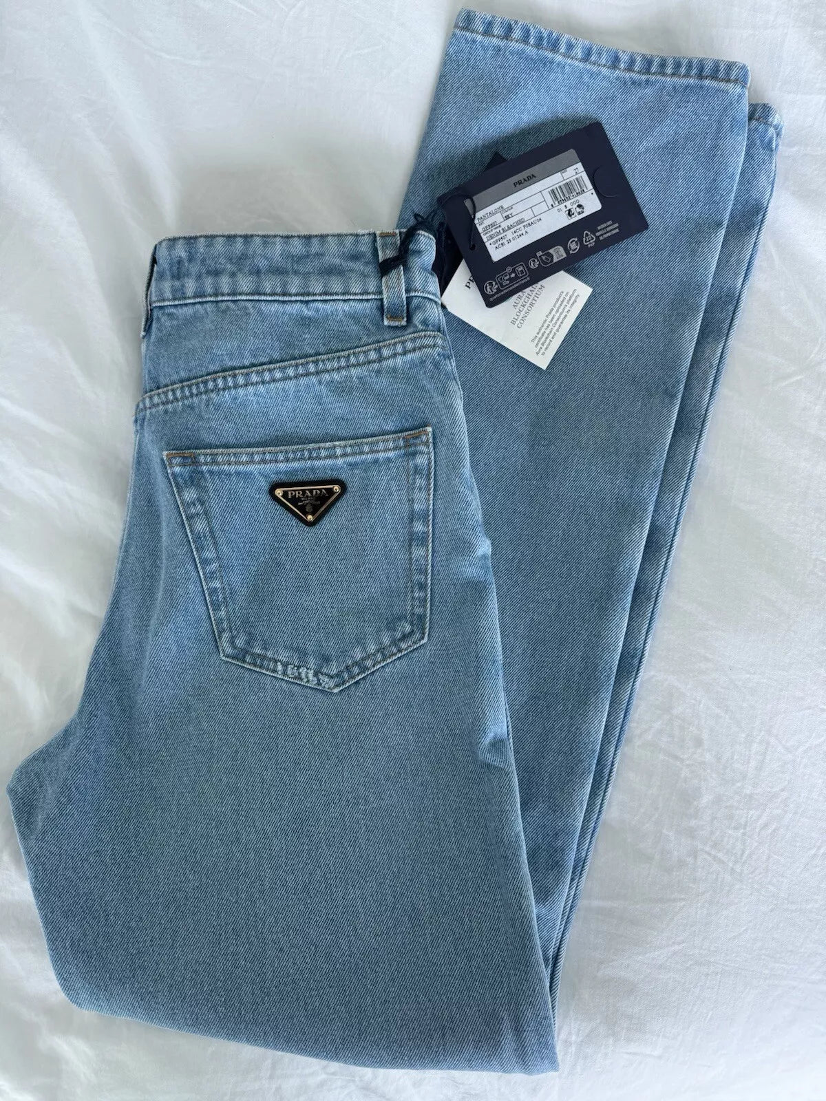 Prada Women's Sky Blue Denim Jeans