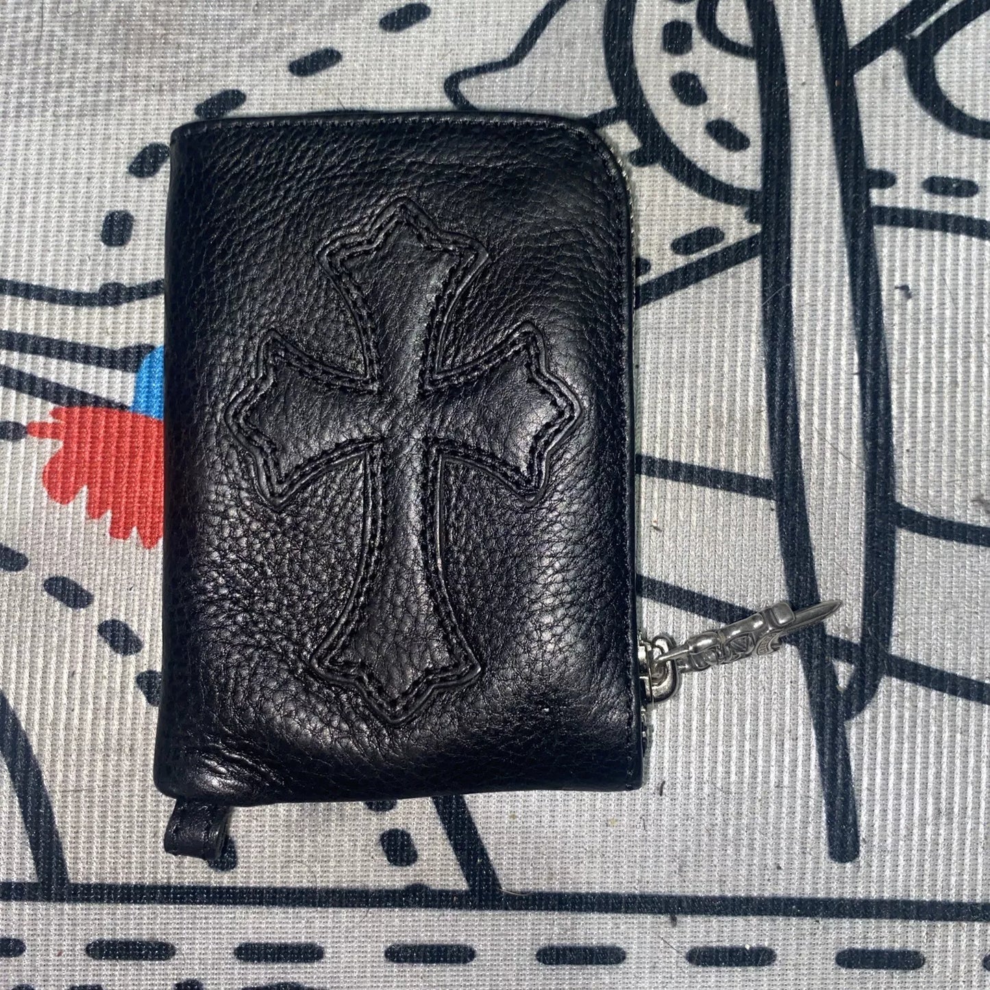 Chrome Hearts Tiny Zip Cross Patch Coin Purse Wallet