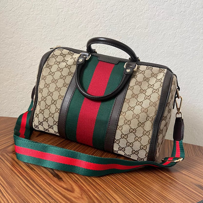 Gucci Vintage Web Boston Bag