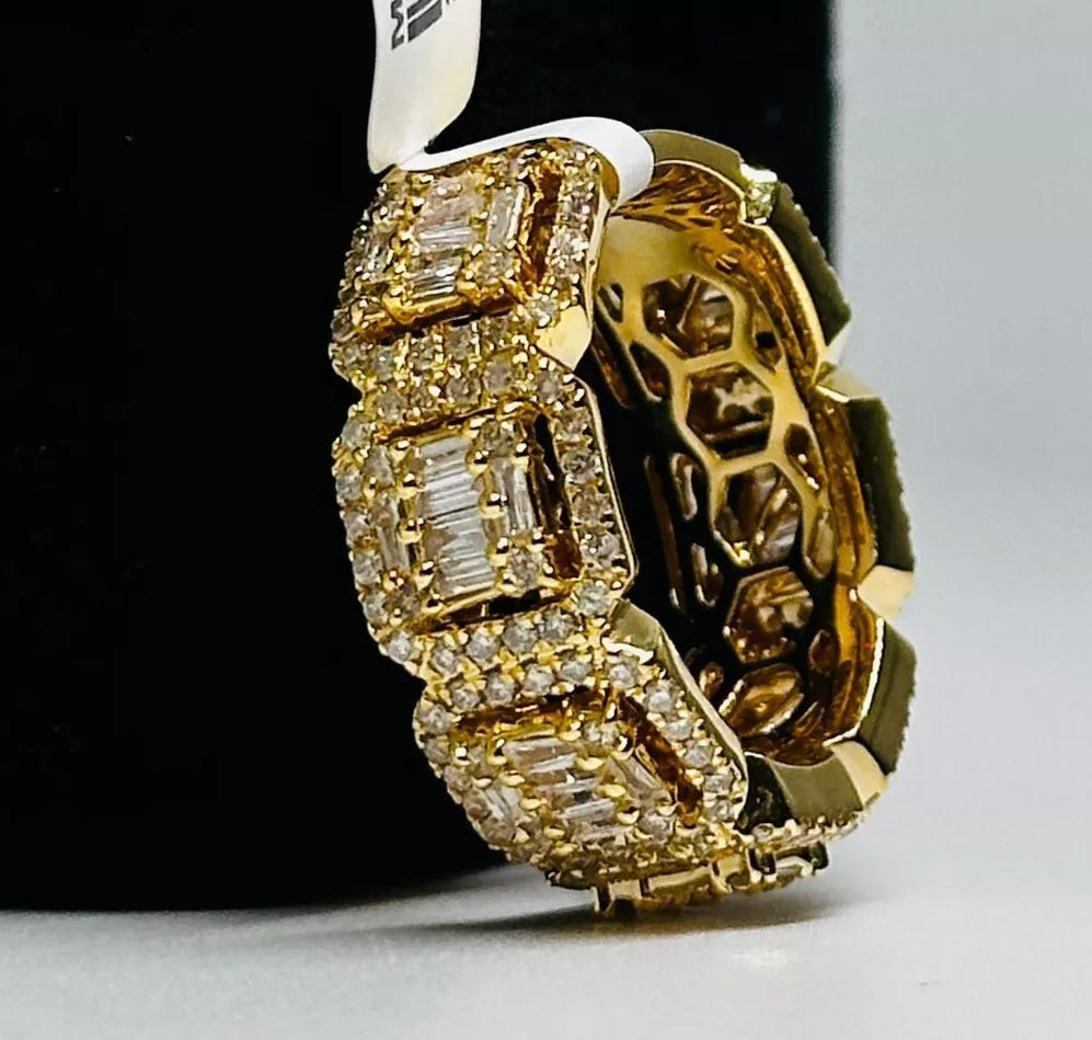 10K Yellow Gold Baguette Cuban Link Band