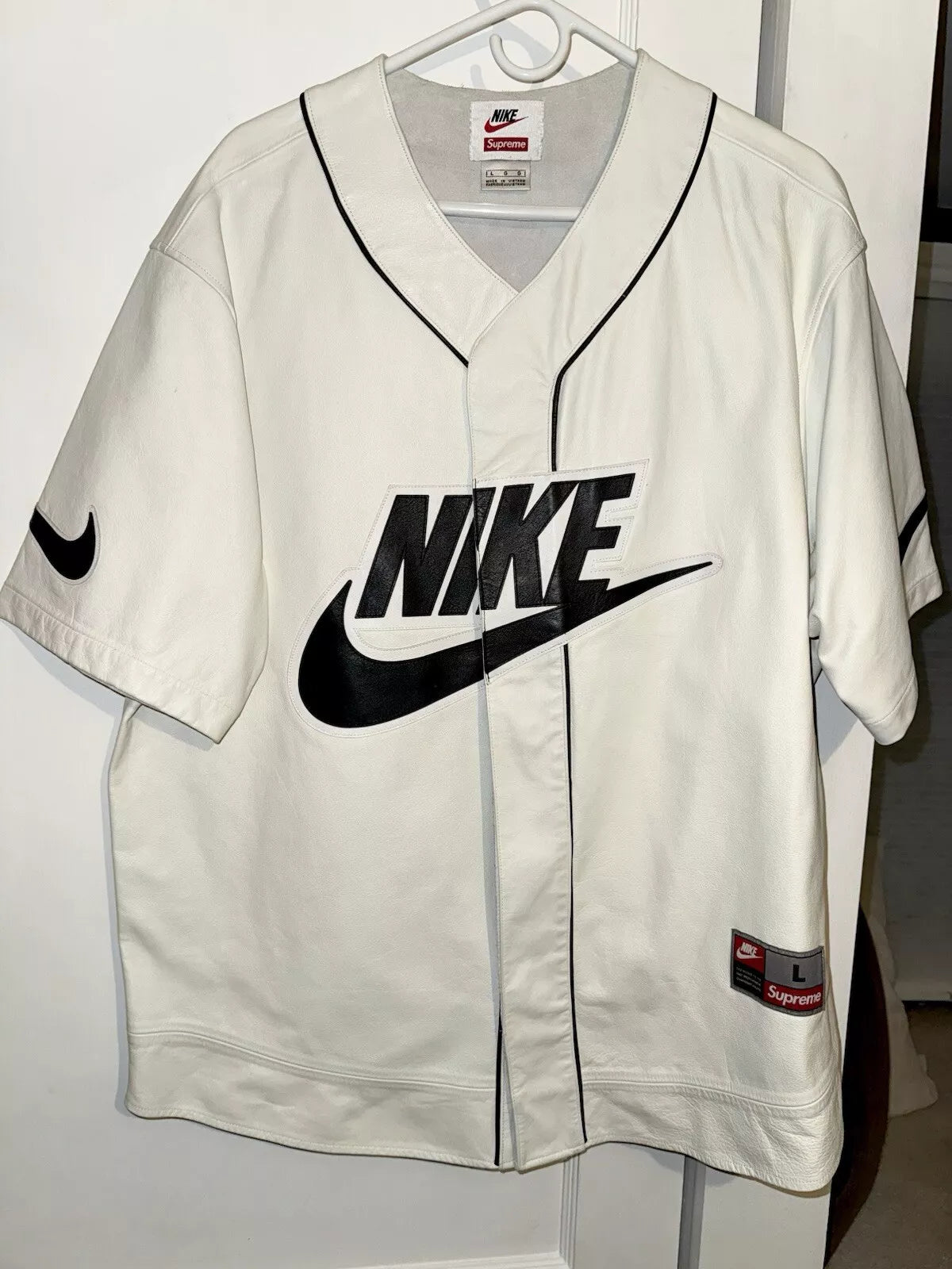 Supreme x Nike Leather Baseball Jersey