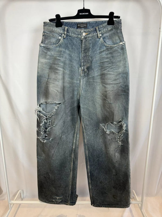 Balenciaga Destroyed Baggy Denim