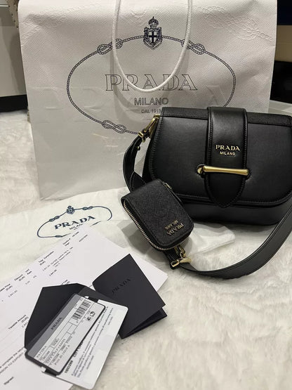 Prada Leather Messenger Shoulder Bag