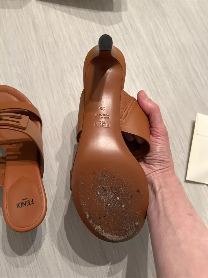 Cognac Color Fendi Sandals