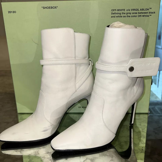 Off-White™ c/o Virgil Abloh™ leather zip-tie bootie