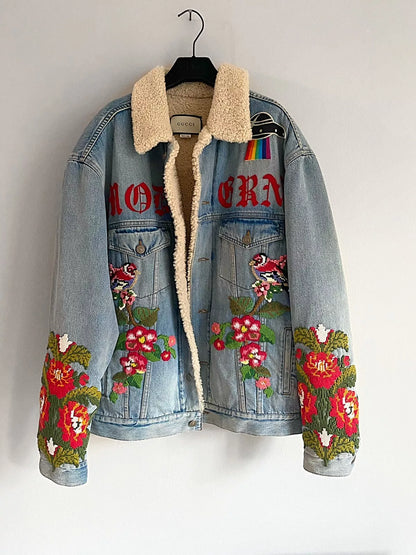 GUCCI Shearling Lined Denim Jacket