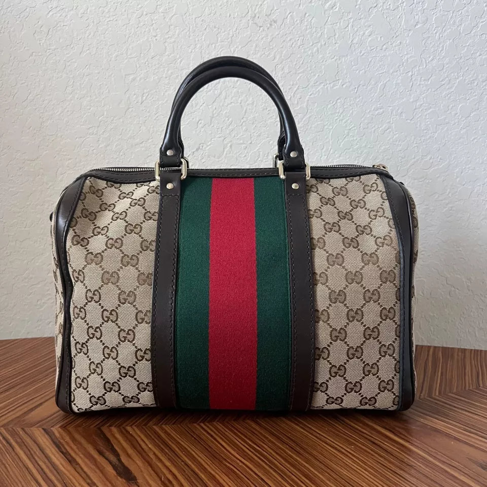 Gucci Vintage Web Boston Bag