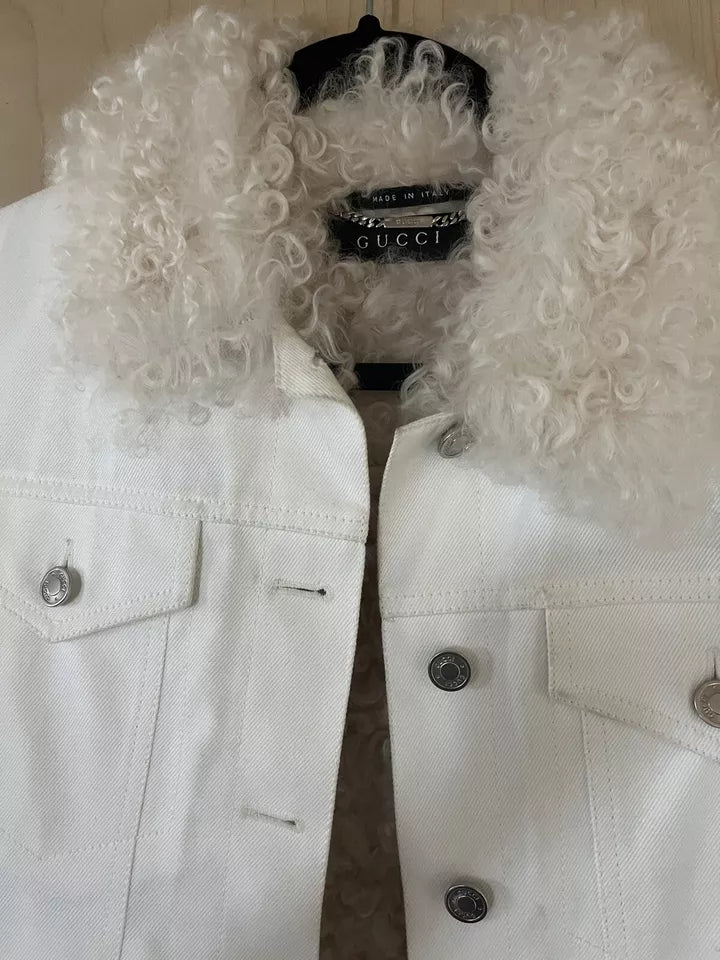 Tom Ford for Gucci Women's  White Denim Lambskin Jacket