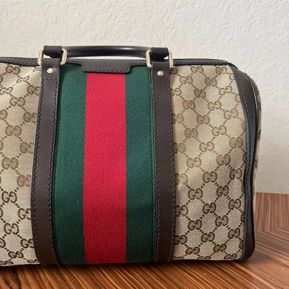 Gucci Vintage Web Boston Bag