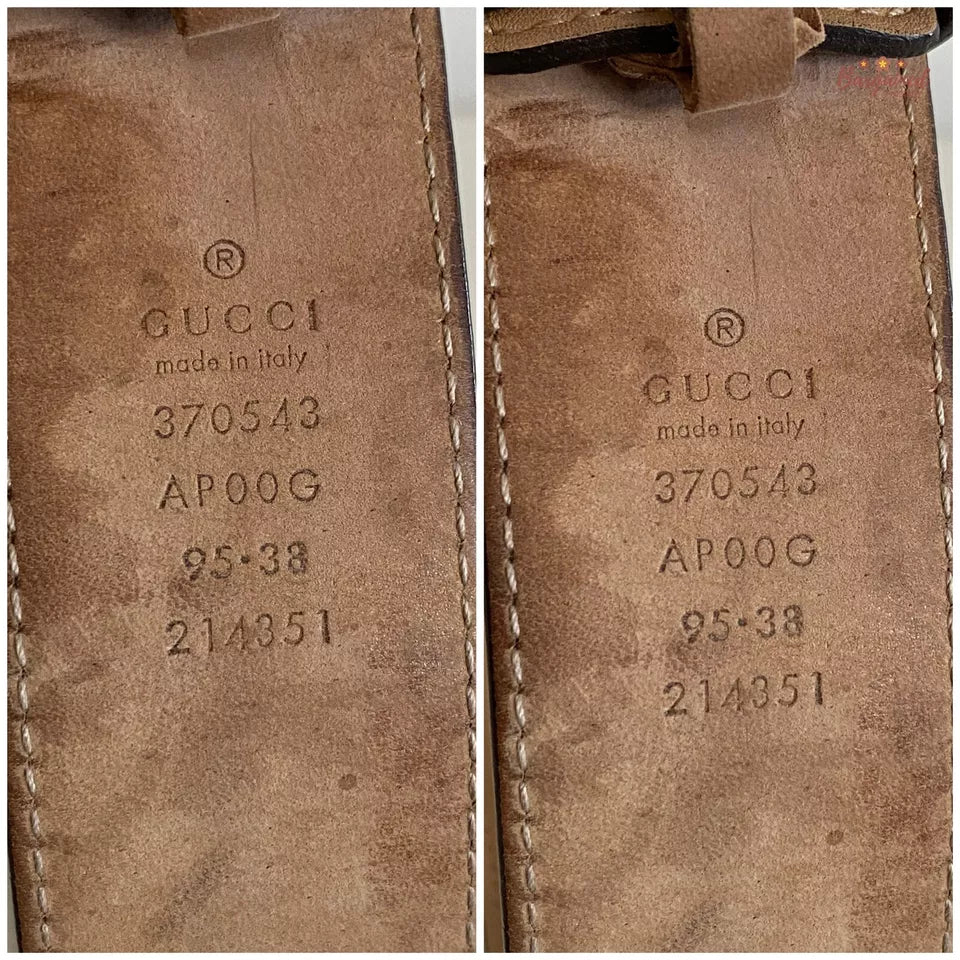 Authentic Gucci Beige Calfskin Leather Belt