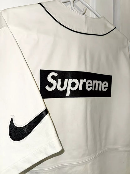 Supreme x Nike Leather Baseball Jersey