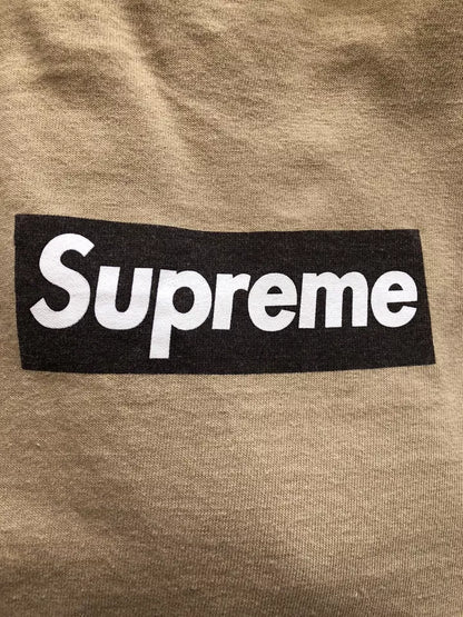 90s Supreme Black On Tan Bold Font Box Logo Shirt