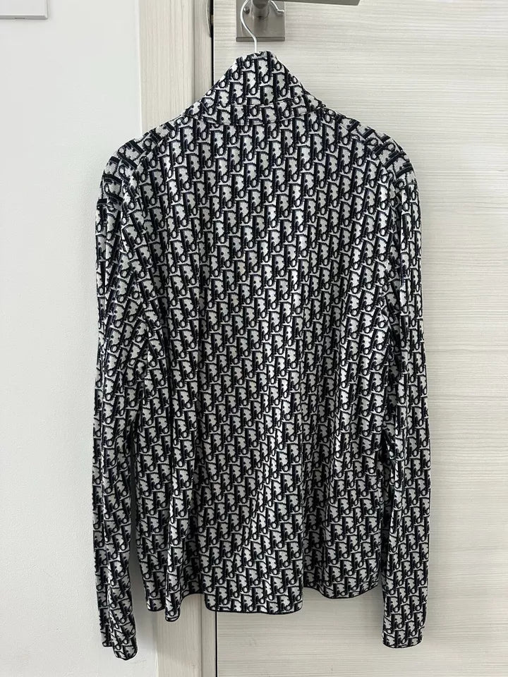 Dior Oblique all-over shell button long sleeve shirt