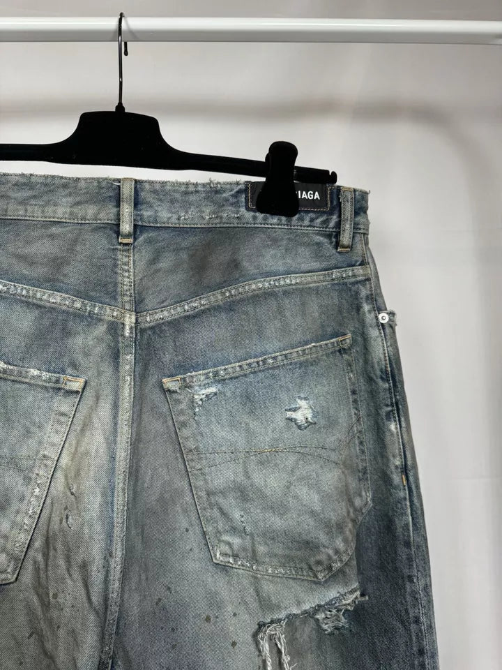 Balenciaga Destroyed Baggy Denim