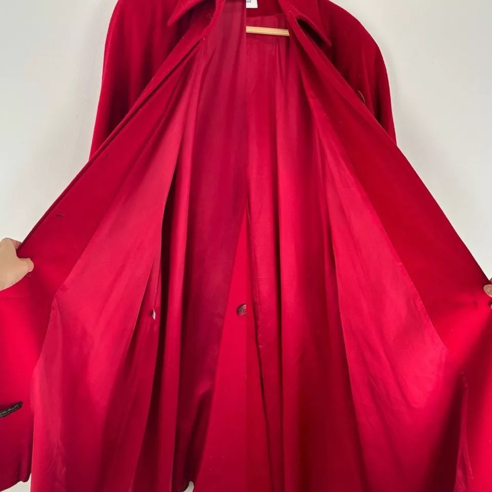 Vintage Christian Dior Red Italian wool coat