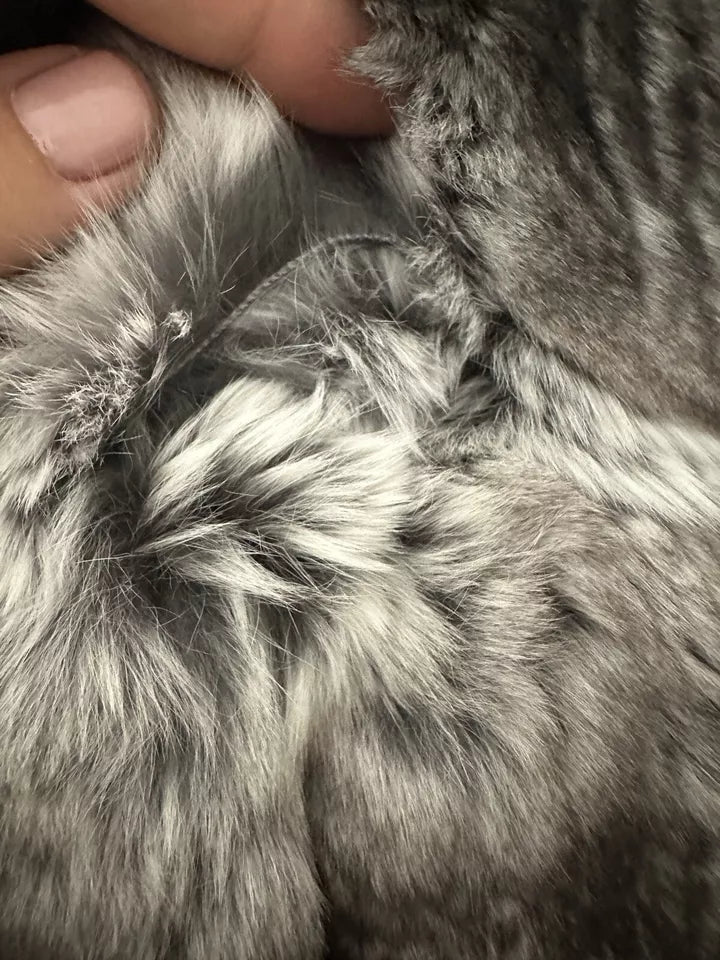 Versace Men’s Gray Chinchilla Real Fur Coat