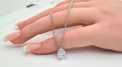 3 Ct Pear-Shaped Lab-Grown Diamond Pendant Necklace