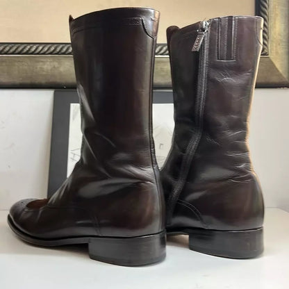 Gucci Men’s Brown Leather and Suede Boots