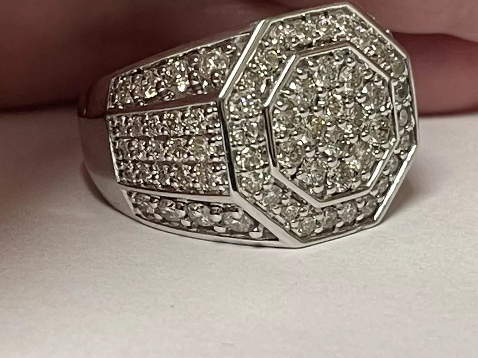 3.00 ct Round Diamond Ring in 10K White Gold