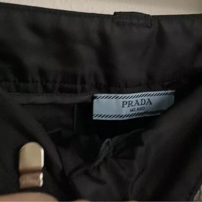 PRADA Detachable-Belt High-Rise Re-Nylon Shorts