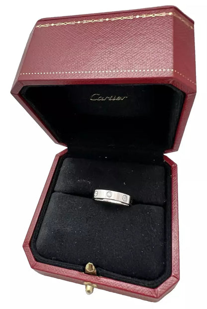 Cartier Mini Love One Diamond 18k White Gold Wedding Band Ring