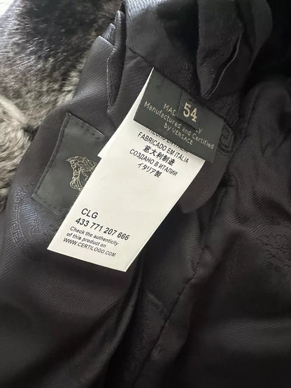 Versace Men’s Gray Chinchilla Real Fur Coat