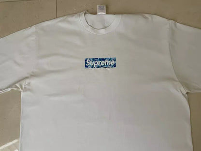 Supreme 1998 Bape Blue Camo Box Logo T-shirt