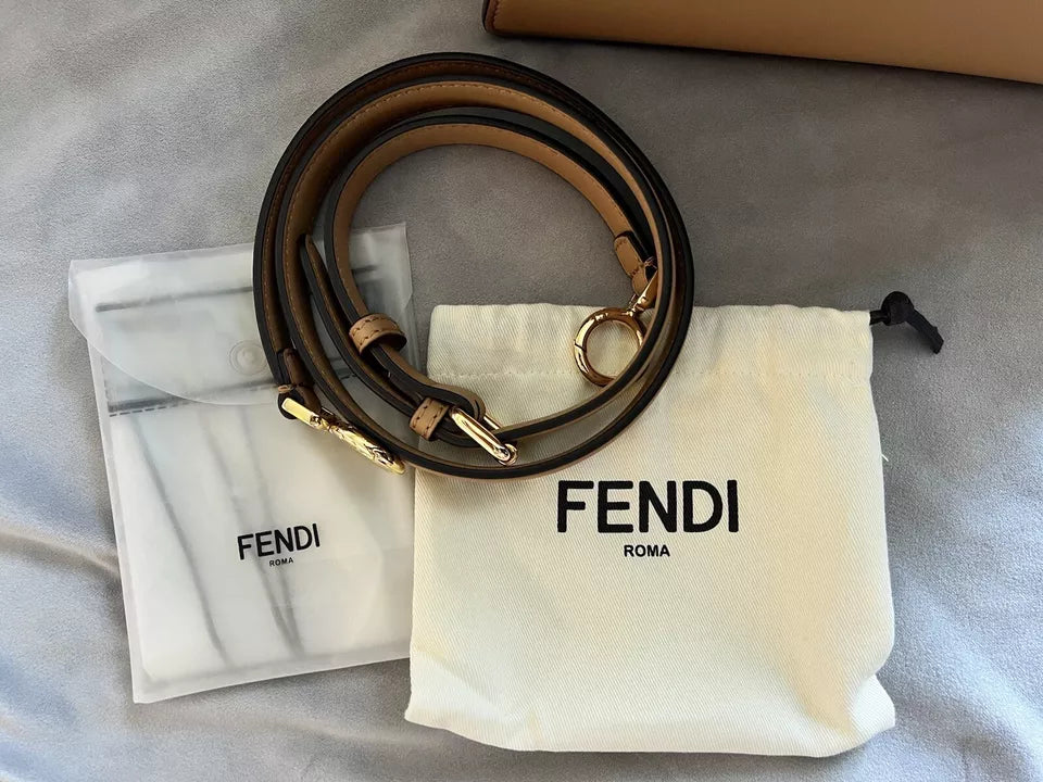 Fendi Beige Small Peekaboo ISeeU Top Handle Bag