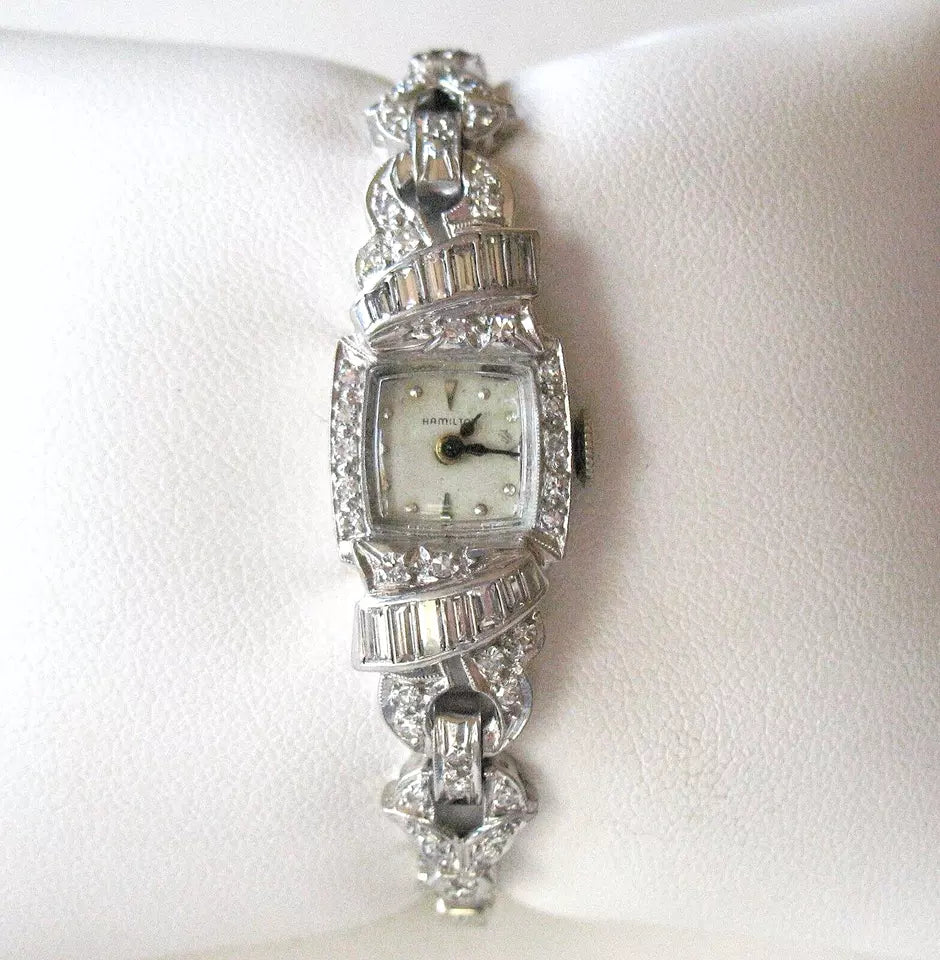 Vintage Hamilton Platinum Diamond Ladies' Watch