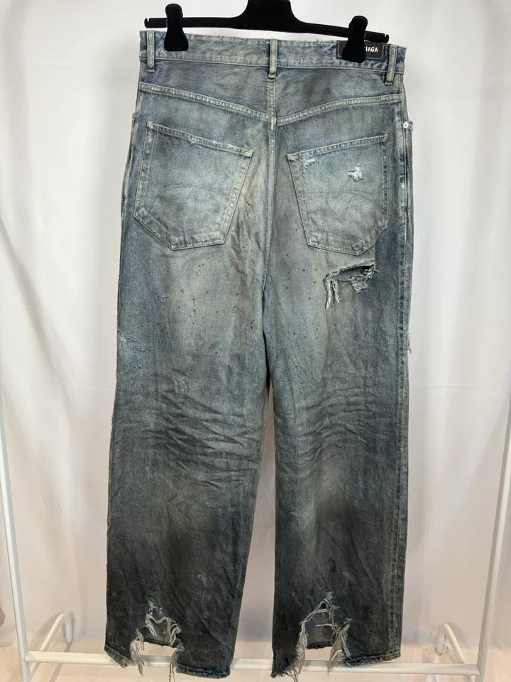 Balenciaga Destroyed Baggy Denim