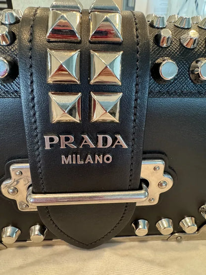 Prada Cahier Studded Crossbody Bag