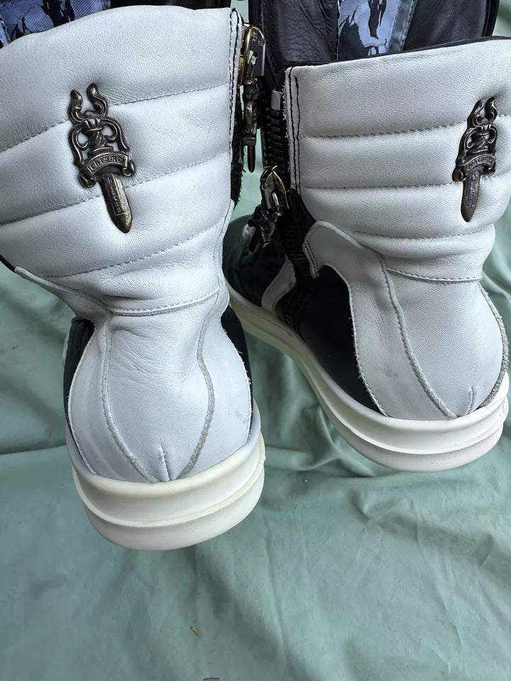 Chrome Hearts x Rick Owens Geobasket High Black sneakers