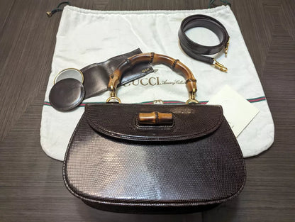 Gucci Brown Lizard Classic Bag