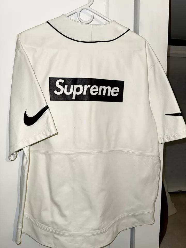 Supreme x Nike Leather Baseball Jersey