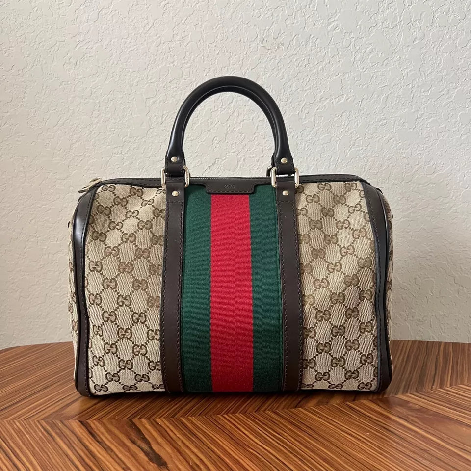 Gucci Vintage Web Boston Bag