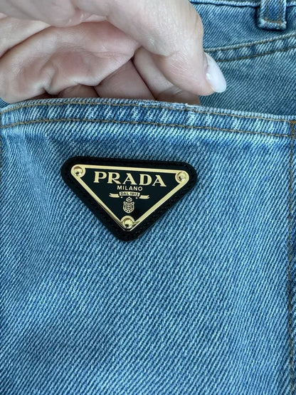 Prada Women's Sky Blue Denim Jeans