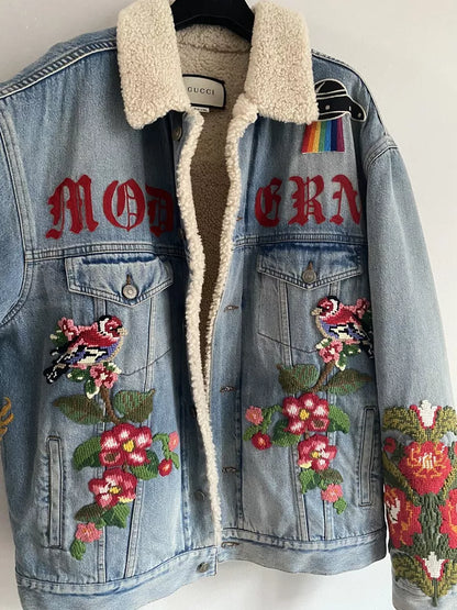 GUCCI Shearling Lined Denim Jacket